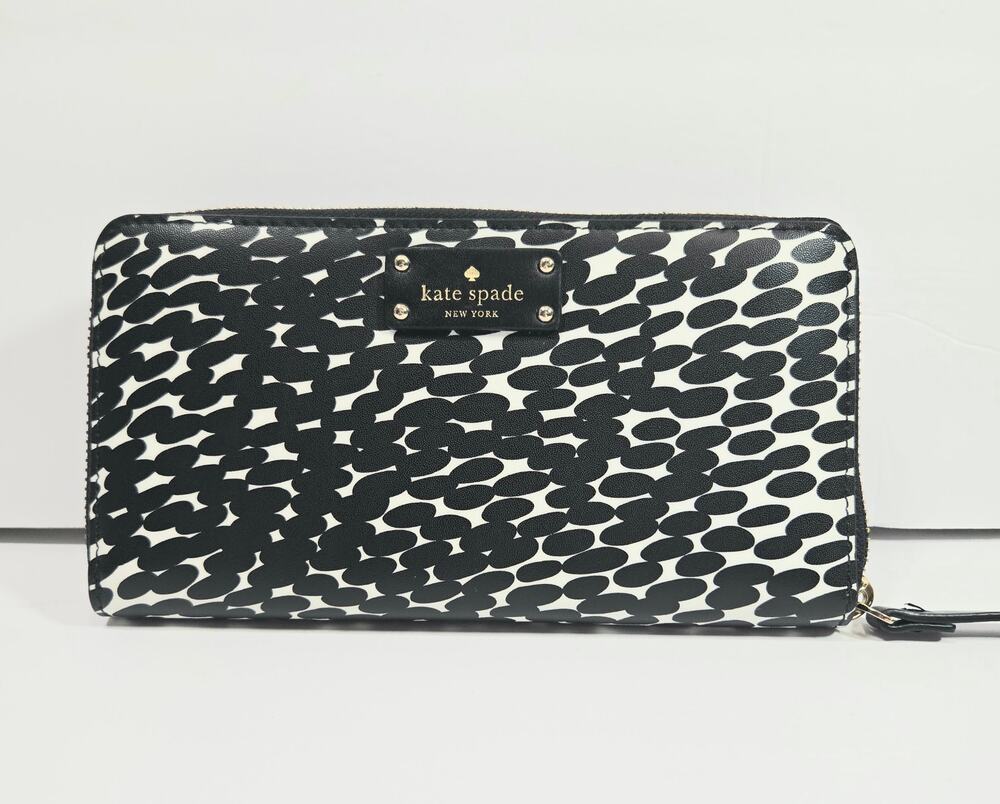 Kate Spade Grove Street Neda Zip Wallet Black White